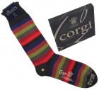 Corgi Socks Black and Red Stripes