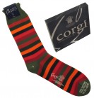 Corgi Socks Green Stripes