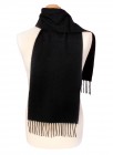 Dents Plain Black Lambswool Scarf