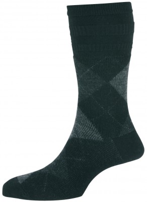 H J Hall Socks Wool Rich Jacquard Argyle