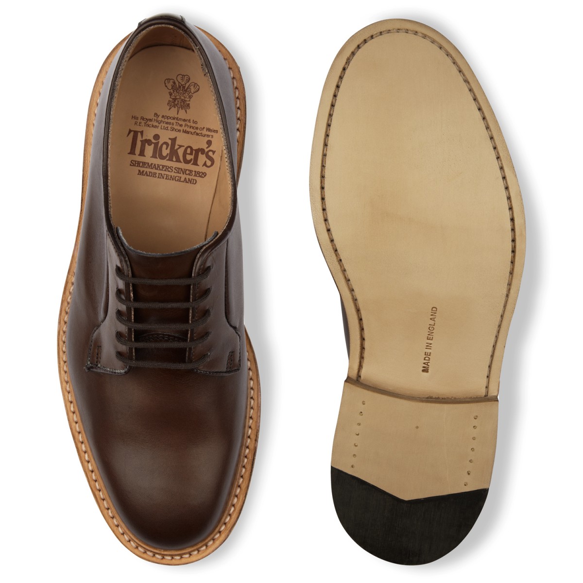 trickers robert plain derby shoe