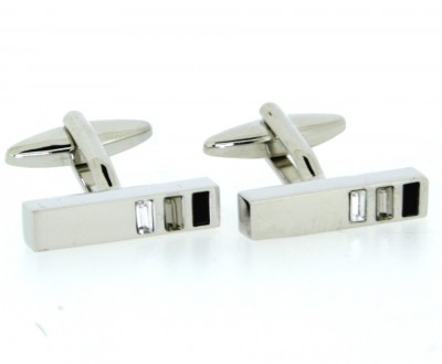 Soprano Accessories Black Shaded Trio Gem Cufflinks