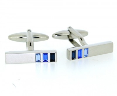 Soprano Accessories Blue Shaded Trio Gem Cufflinks