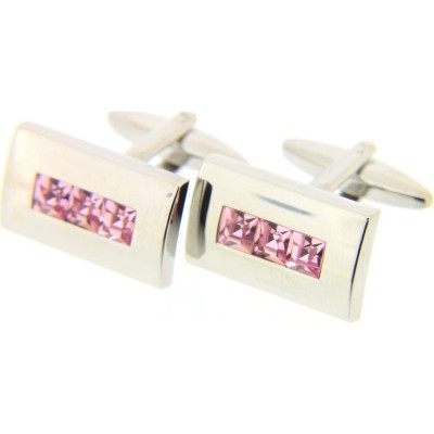Soprano Accessories Pink Crystal Cufflinks