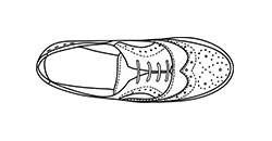 Brogue Shoe Line Drawing