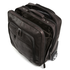 Ashwood Leather 8147 Wheeled Slimline Business Trolley