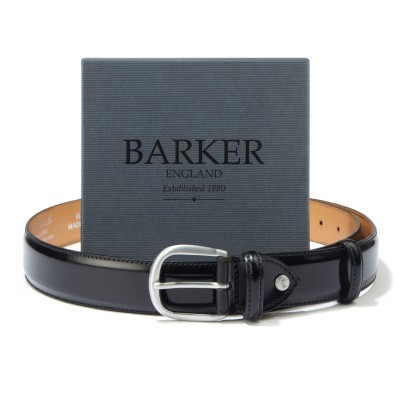 Barker Black Brogue Hi-Shine Belt