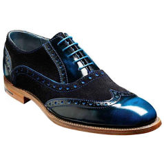 Barker Grant Blue Calf Black Nubuck