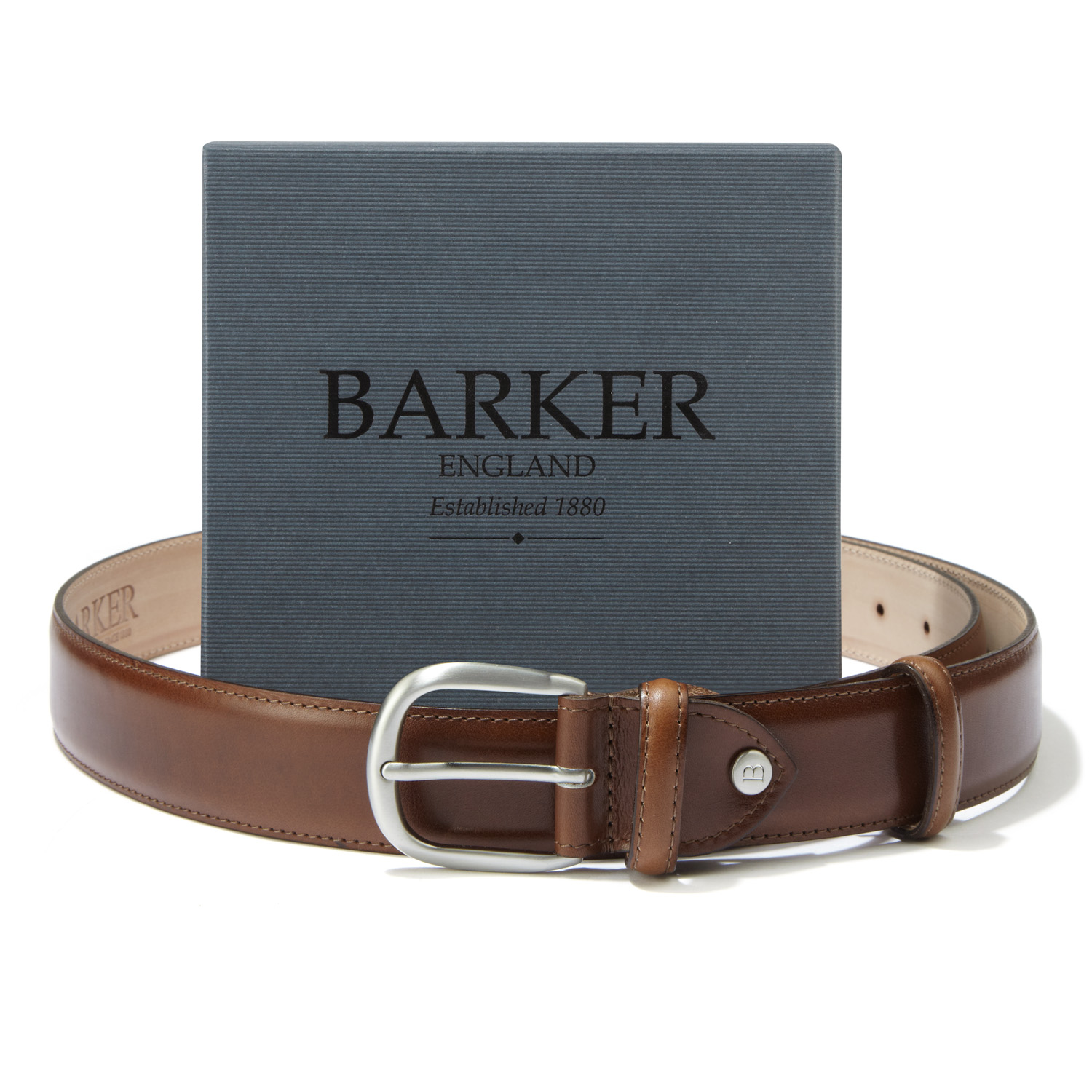 Barker Walnut Calf Belt