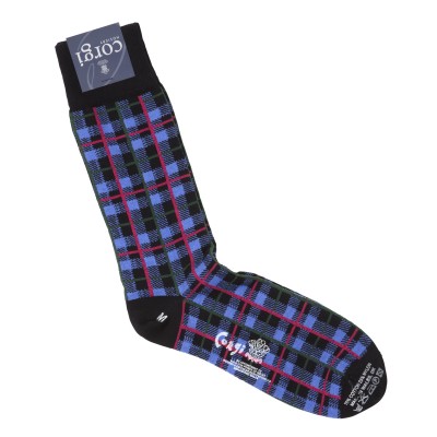 Corgi Socks Blue Tartan