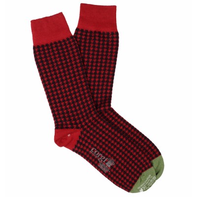 Corgi Socks Dogstooth Red