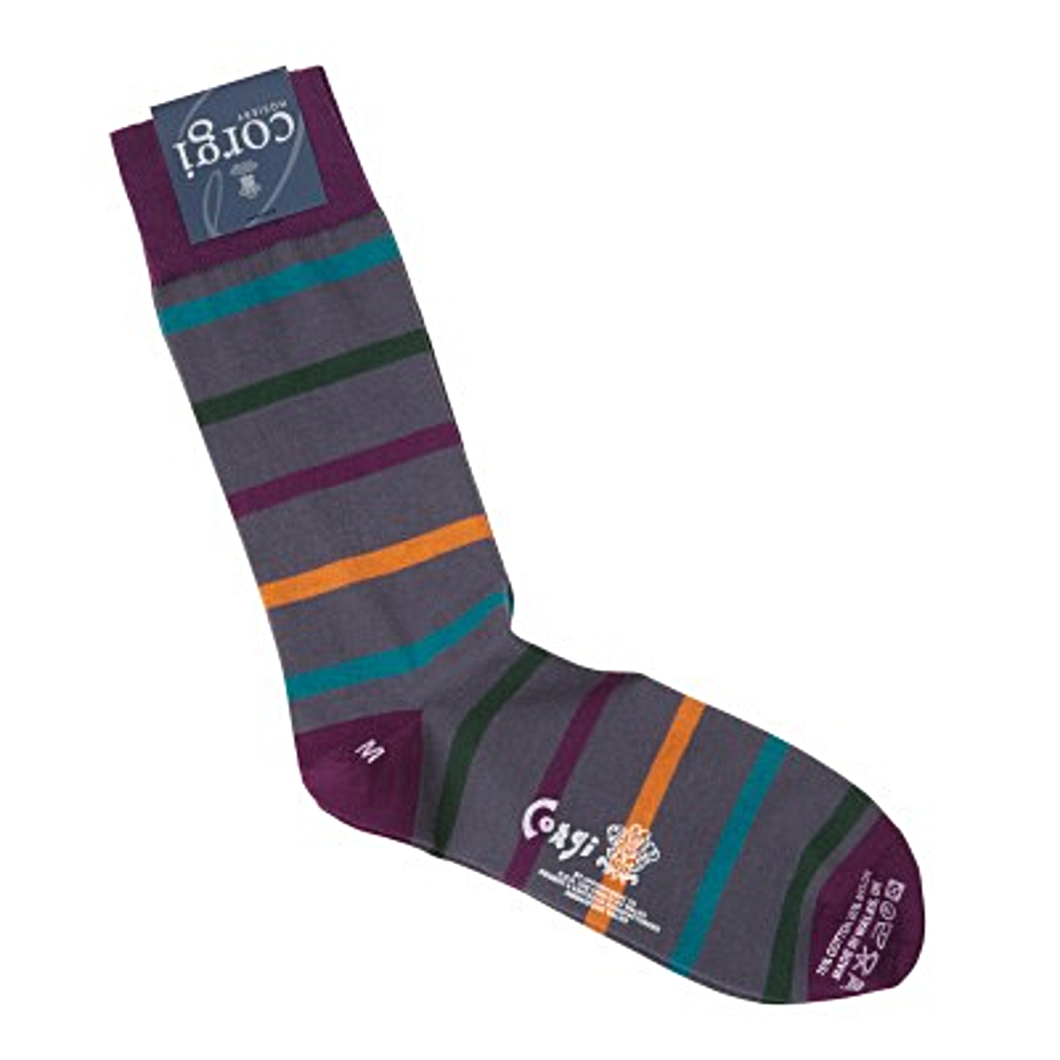 Corgi Socks Fine Stripe Charcoal