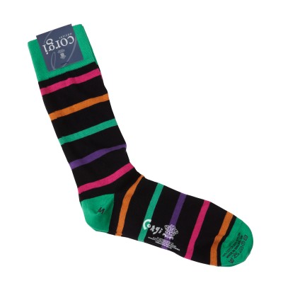 Corgi Socks Fine Stripe Black