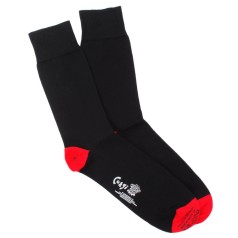 Corgi Socks Black/Red Heel Toe Contrast