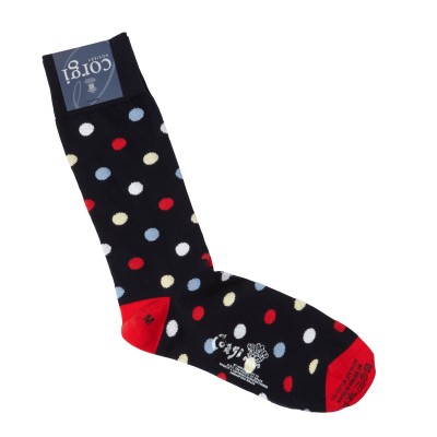 Corgi Socks Navy Spotty