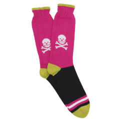Corgi Socks Pink Skull and Crossbones