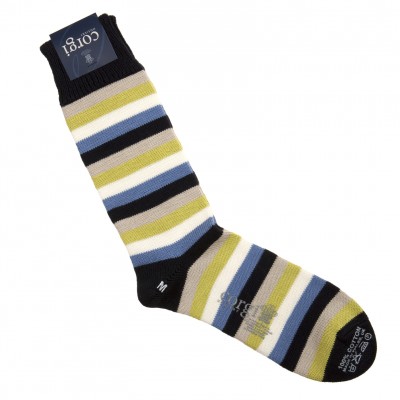 Corgi Socks Sky Blue Stripe