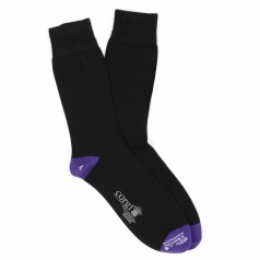 Corgi Socks Black/Purple Heel Toe Contrast