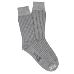 Corgi Socks Wool Rib Grey