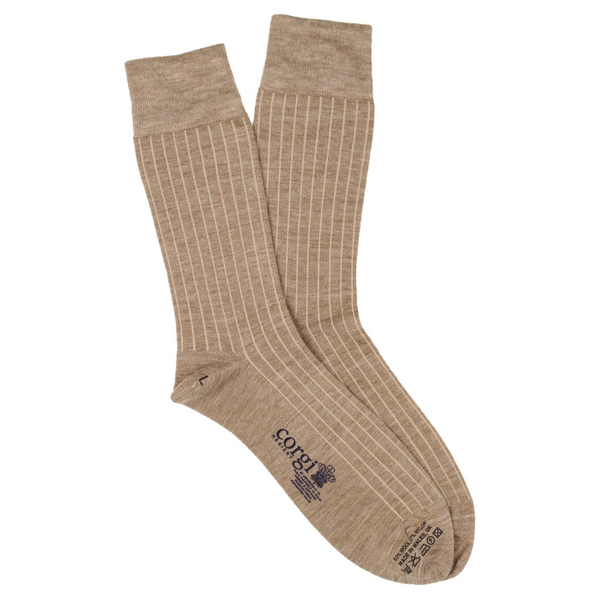 Corgi Socks Wool Rib Natural - Pediwear Accessories