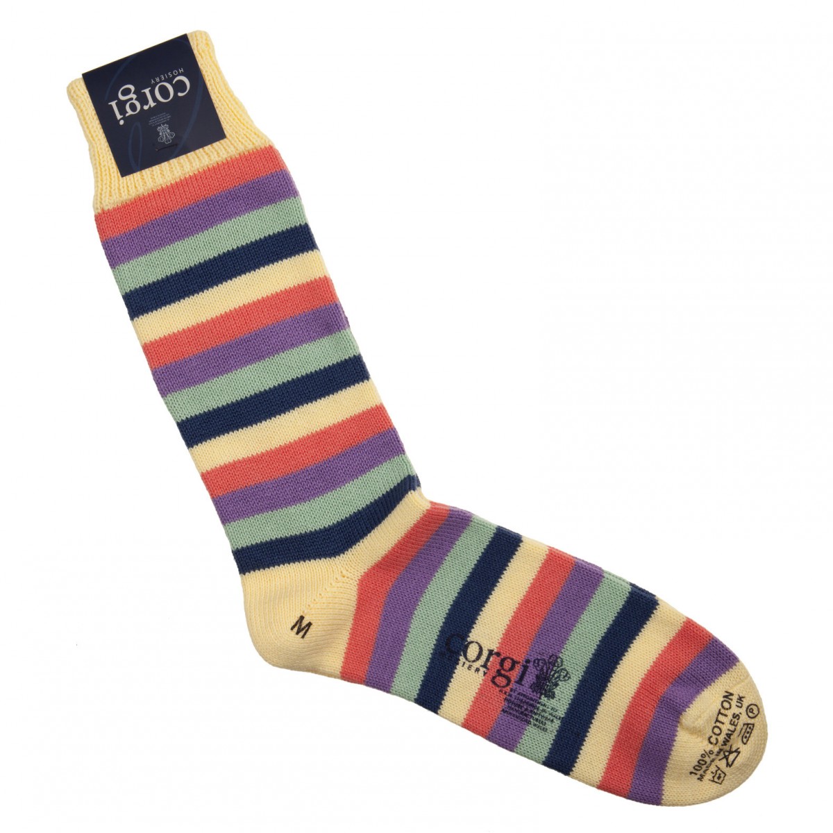 Corgi Socks Yellow Stripes