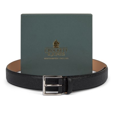 Crockett and Jones Black Grain Leather Belt