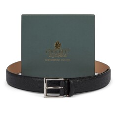 Crockett and Jones black grain leather belt