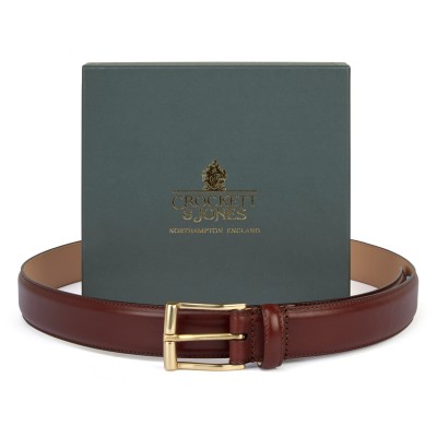 Crockett and Jones Chestnut Calf Leather Belt