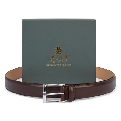 Crockett and Jones Dark Brown Calf Leather Belt