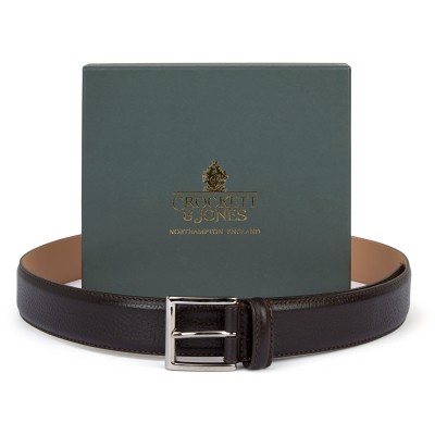 Crockett and Jones Dark Brown Grain Leather Belt