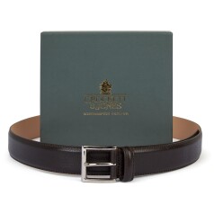 Crockett and Jones dark brown grain leather belt