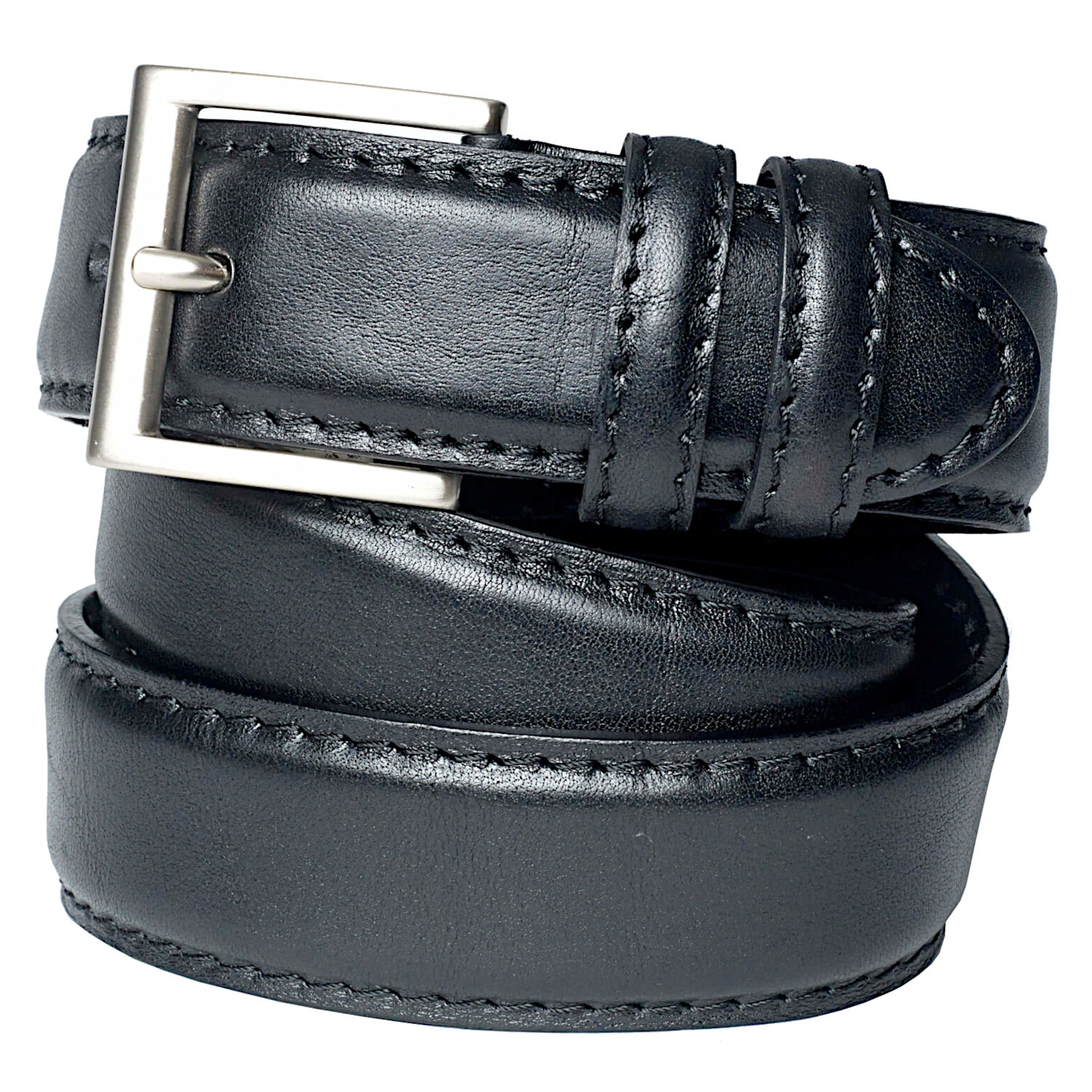 Edward and James Black 40mm Leather Belt