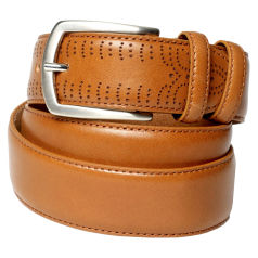 Edward and James Brogue Effect Leather Belt