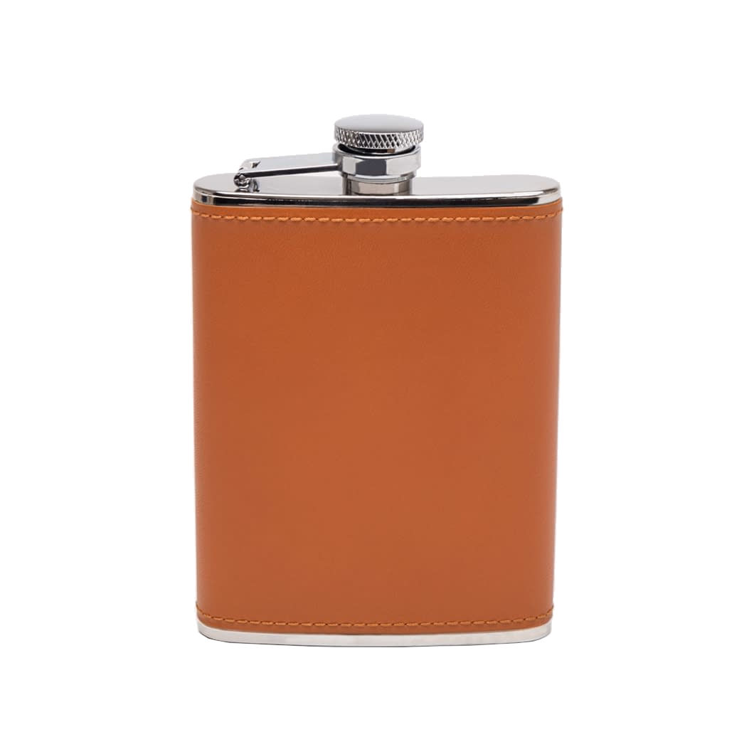 Ettinger 6oz Captive Top Leather Bound Hip Flask