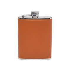 Ettinger 6oz Captive Top Leather Bound Hip Flask