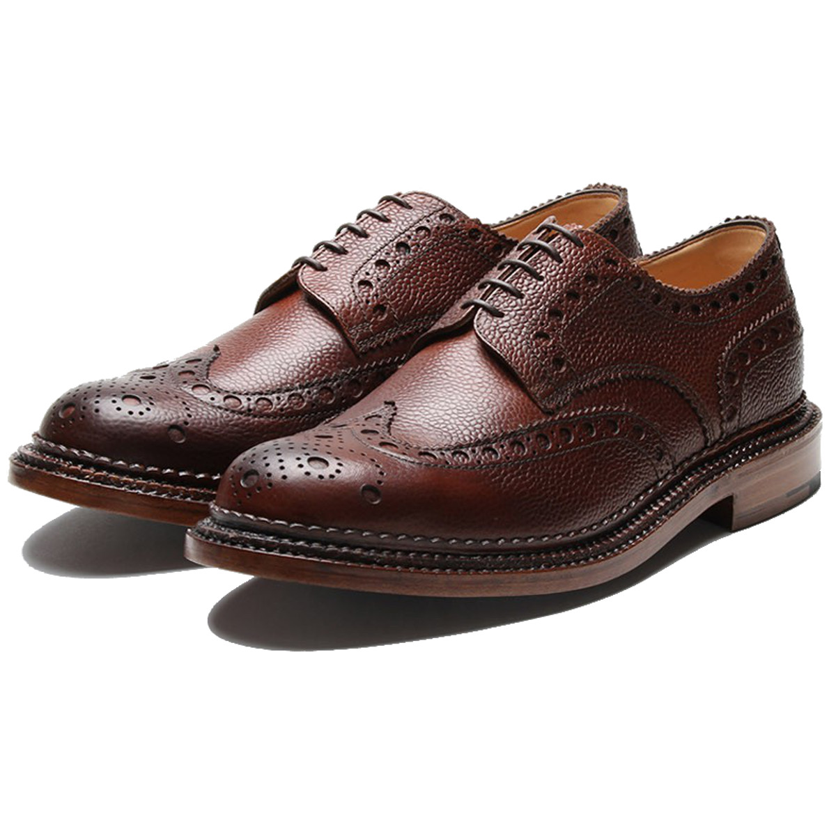 Grenson Archie Triple Welt Dark Brown Grain