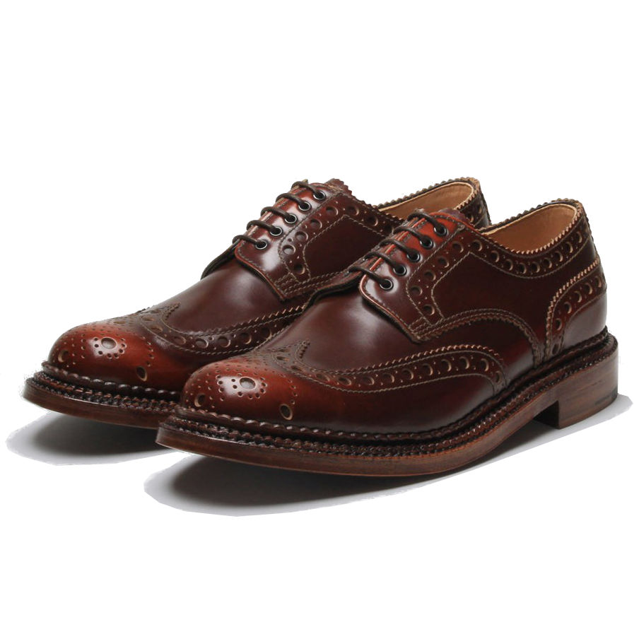 Grenson Archie Triple Welt Mahogany Hi Shine