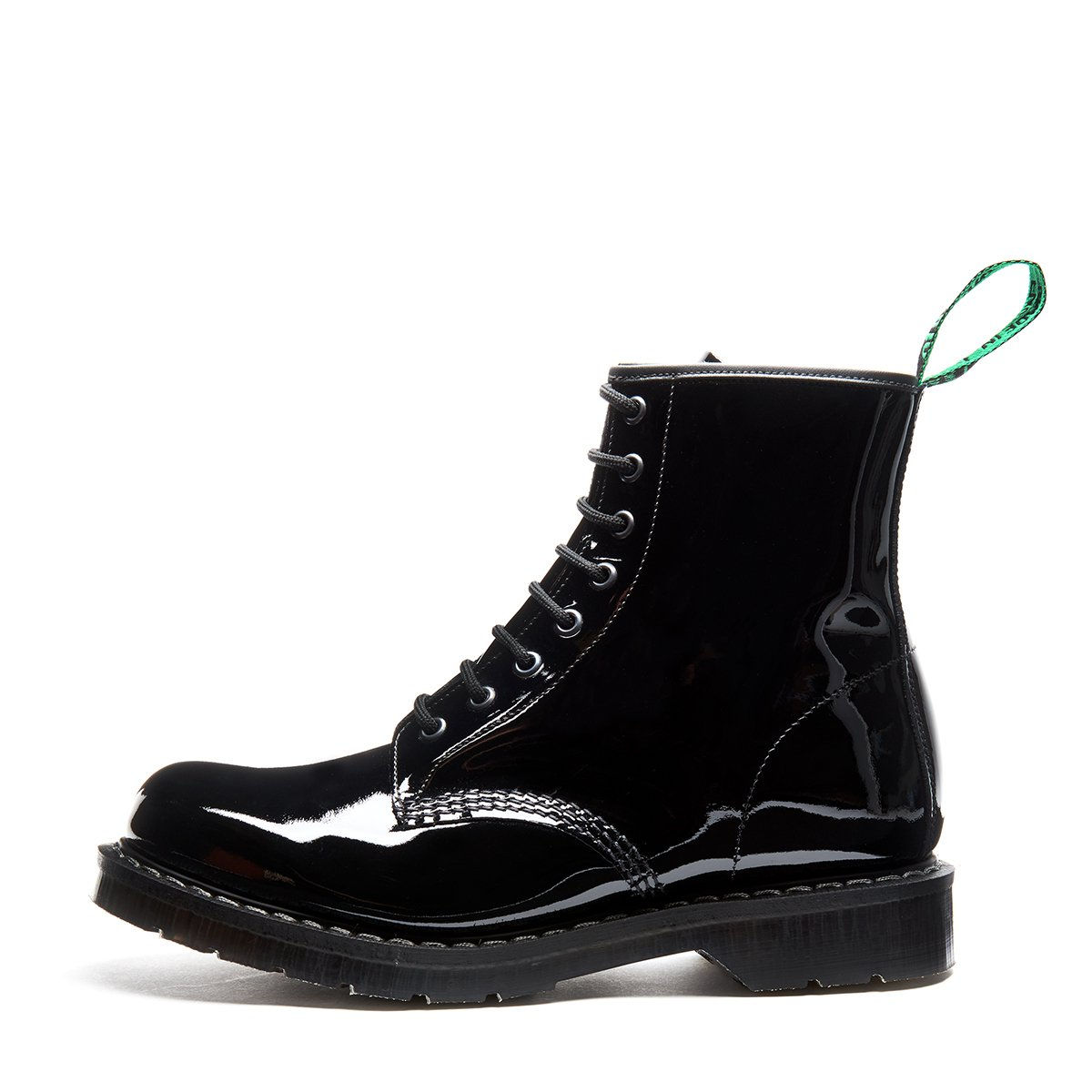 Solovair 8 Eye Derby Black Patent Boot
