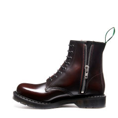 Solovair 8 Eye Derby Boot Burgundy Zip