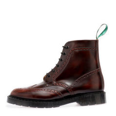Solovair Burgundy 6 Eye Derby Brogue Boot