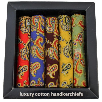 Soprano Accessories Paisley Cotton Hankies - 5 Pack