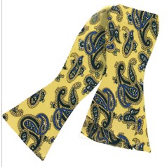 Soprano Accessories Gold Paisley Self-Tied Bow Tie