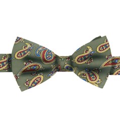 Soprano Accessories Moss Green Paisley Pre-Tied Bow Tie