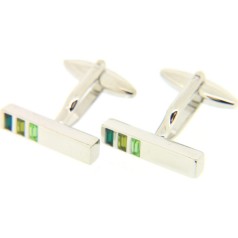 Soprano Accessories Green Shaded Trio Gem Cufflinks