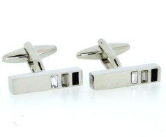 Soprano Accessories Black Shaded Trio Gem Cufflinks