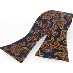 Soprano Accessories Large Navy Paisley Self-Tied Bow Tie