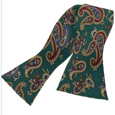 Soprano Accessories Forest Green Paisley Self-Tied Bow Tie