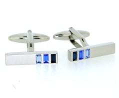 Soprano Accessories Blue Shaded Trio Gem Cufflinks