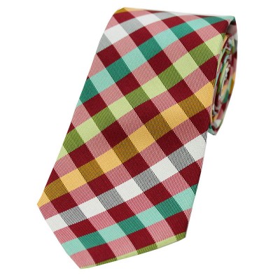 Soprano Accessories Red with Multi Coloured Check Pattern