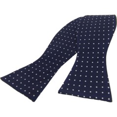 Soprano Accessories Navy with White Pin Dot Self-Tied